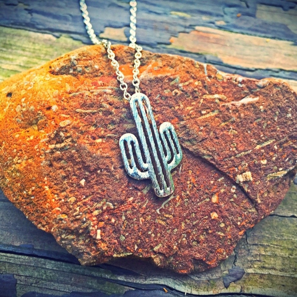 Cactus Necklace - Minimalist Baby Cacti Southwest